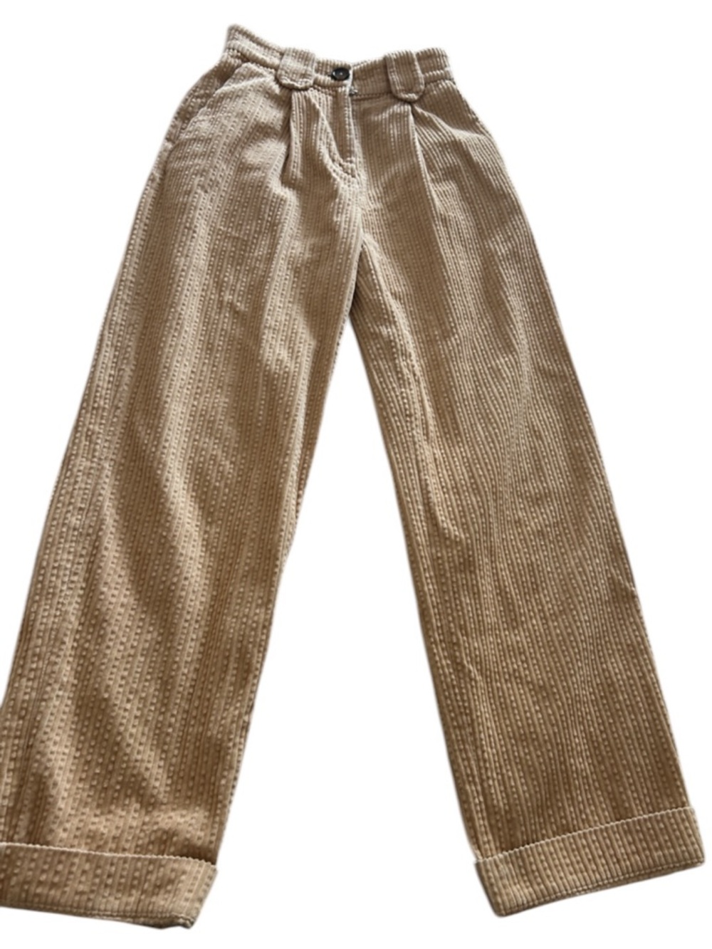 & Other Stories Tan Corduroy Straight-Leg Pants